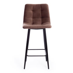 Барный стул CHILLY (mod. 7095пб ) ткань/металл, 53x44x94 см, высота до сиденья 66 см, коричневый barkhat 12/черный