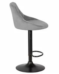 Стул барный DOBRIN LOGAN BLACK Серый велюр MJ9-75