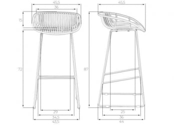 Стул барный ДОБРИН ФРАНК (черный) / DOBRIN FRANK