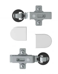 Комплект петель с заглушками для стеклянных дверей EDIS ESH-2 Алюминий