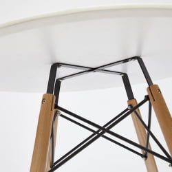 Дизайнерский стол CINDY NEXT (mod. 70-80 MDF) металл/мдф/бук, D80х75см, белый/натуральный