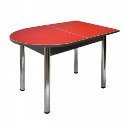 Раздвижной овальный стол Пристенный ХРОМ 1 кат. 4046  ЛДСП венге