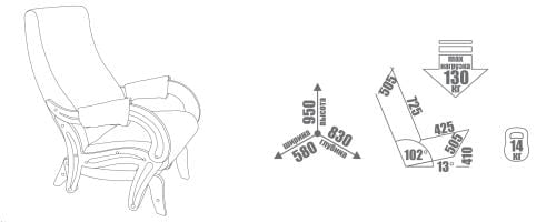 Кресло-глайдер Модель 708 дуб шампань / Malta 01А