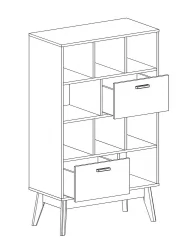 Стеллаж Калгари 01 Дуб натуральный светлый-белый матовый