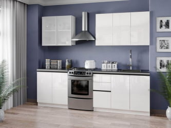 Тумба кухонная 800 с 2 ящиками ЛЮКС (4) Шервуд ЛД 281.940.000.153 Белый Белый глянец