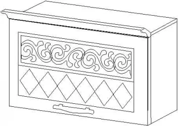 Шкаф кухонный над вытяжкой (с системой плавного закрывания) Тиффани 19.83