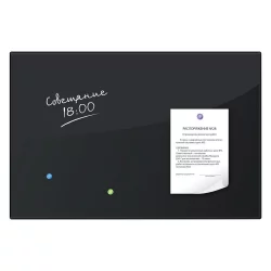 Доска магнитно-маркерная стеклянная BRAUBERG 60х90 см Черная