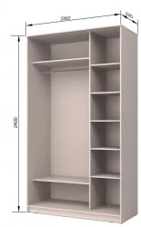 Шкаф-купе с фотопечатью Хит-24-14-77 Париж Ясень шимо светлый