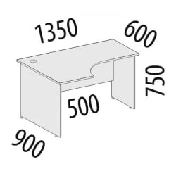 Стол эргономичный левый Альфа 64.62 Дуб Кронберг