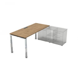 Стол рабочий, прямолинейный три опоры, правый GLOSS LINE НСТП-П.979 Teakwood