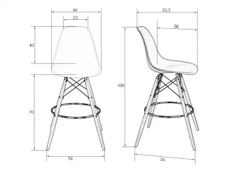 Стул барный DOBRIN DSW BAR Сливовый R-13