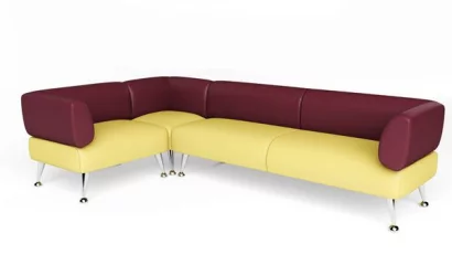 Диван фанера Вейт №2 Соломенный/Красно-коричневый