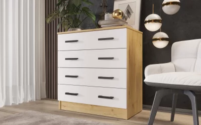 Комод в гостиную Дуб вотан/Белый