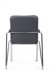 Стул Самба с пластиковыми подлокотниками SMB-03H Хром гальв. Серый