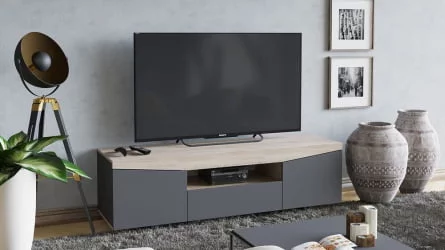 Тумба ТВ тип 1 Дуб Сонома/Графит Серый