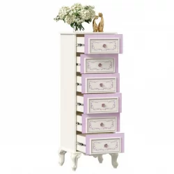 Комод высокий с 6 ящиками Маркиза ЛД 517.085.000 Алебастр