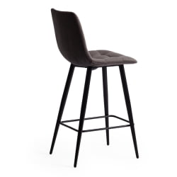 Барный стул CHILLY (mod. 7095пб ) ткань/металл, 53x44x94 см, высота до сиденья 66 см, темно-серый barkhat 14/черный