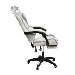 Кресло 907 KINGQUEEN, замша, цвет светло-серый с массажем, арт 907-Rice-White