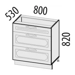 Стол с 3 ящиками (с системой плавного закрывания) Милана 23.92 Сосна Астрид/Ваниль