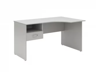 Стол письменный правый SET140-1 R c подвесной тумбой Серый
