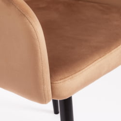 Кресло LA FONTAIN (mod. 004) вельвет/металл, 60 х 57 х 84 см , коричневый (HLR11)/черный