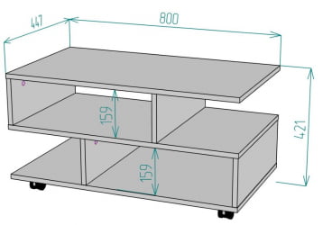 Стол журнальный TC21 421х800х447 (БП)
