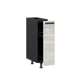 Тумба кухонная 200 бутылочница Винченца ЛД 234.100.000.054 Черный Дуб Крафт белый