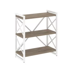Стеллаж на регулируемых опорах - 3 полки LOFT VR.L-MST.O-3.8 Металл белый Тиквуд темный