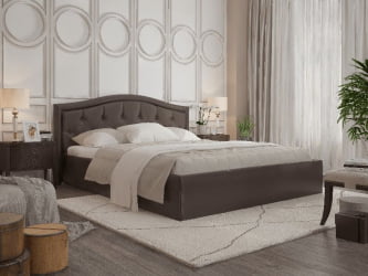 Кровать Стелла, 1400*2000 мм, искусственная кожа Лесмо бров, коричневый / brow,