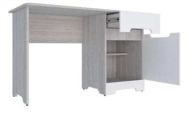 Детский стол Палермо-3 Юниор Ясень шимо светлый Белый глянец