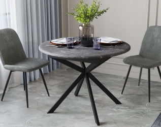 Круглый раздвижной стол Орфей 49.1 Мрамор темный