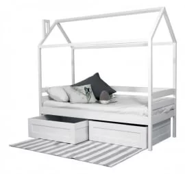 Кровать-домик RooRoom кд-1С с ящиками Серая