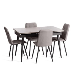 Стул обеденный Asti TREND, велюр, серый/черный, 29, 47х54х86 см