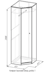 Шкаф угловой 1 Комфорт Венге (прихожая)