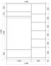 Шкаф-купе Хит-24-17-77 Париж Ясень шимо светлый