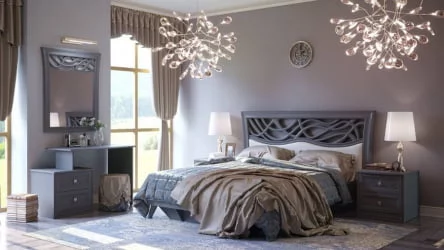 Шкаф трехстворчатый Джулия ЛД 695.010.000 Оникс серый