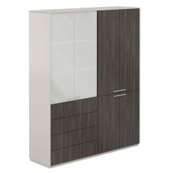 Шкаф высокий двойной Atlas NZ-0301+NZ-0312.GS.BT Серый камень Бренсон Трюфель