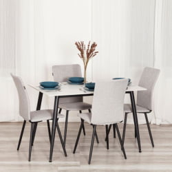 Стул со спинкой La Rousse (2 шт. в упаковке) NEW, ткань рогожка, темно-серый, F68, 45х55х93 см