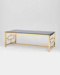 Журнальный стол БРУКЛИН 120x60 Золото стекло smoke