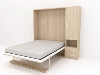 Кровать-трансформер Смарт 1 со шкафом 1400 правый Венге