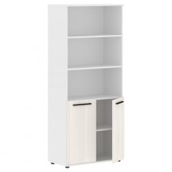 Шкаф с одним комплектом глухих малых дверей ЕДИС ЕХCС 85.5 Ясень Траун Черный Белый / EDIS EHCS