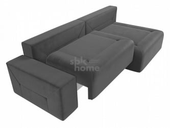 Серый диван из велюра Кельн угловой правый  (2800*1450*780) Серый, 105076