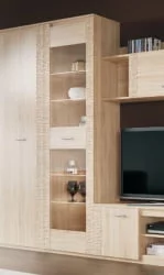 Шкаф со стеклянными дверьми Элана (В) Дуб сонома