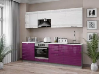 Кухонный гарнитур Анастасия №9 Белый Ежевика