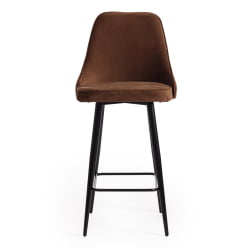 Стул барный KISH (mod. 714) ткань/металл, 50х57х110 см, высота до сиденья 78 см, коричневый barkhat 11/черный