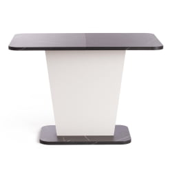 Стол обеденный GENT ЛДСП, 110-145x68,6x75,5 см, Мрамор Блэк Роял/Белый