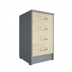 Тумба приставная (с замком) Riva А.ТП-4F-S Клен/Металлик