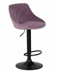 Стул барный DOBRIN LOGAN BLACK Пудрово-сиреневый велюр MJ9-52