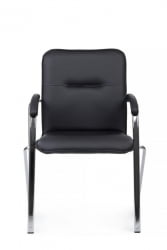 Стул Самба с мягкими подлокотниками SMB-01H Хром гальв. Черный