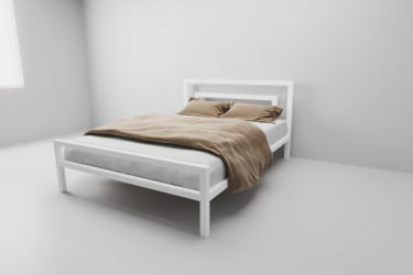 Металлическая кровать "Куба" Цвет фасада: Белый; Цвет корпуса: Белый; Материал фасада: Металл; Размер: 1800х2000 мм; Спальное место: 1800х2000 мм 